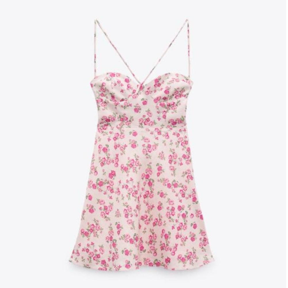 FLORAL LINEN BLEND DRESS